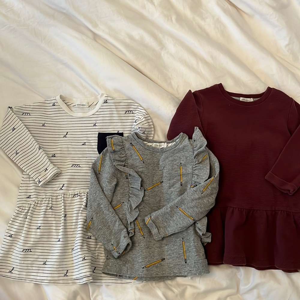 Miles the Label Toddler Girls Dresses and sweatshirt Bundle 2T
